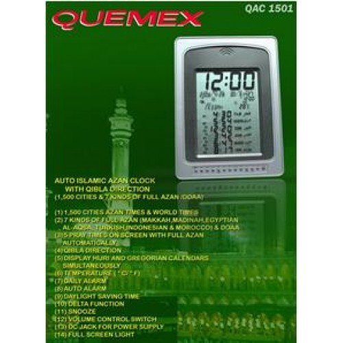 Quemex Azan Clock QAC1501with 1500 Cities Full Automatic